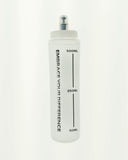 Close-up of soft flask with wide-mouth opening and high-flow valve